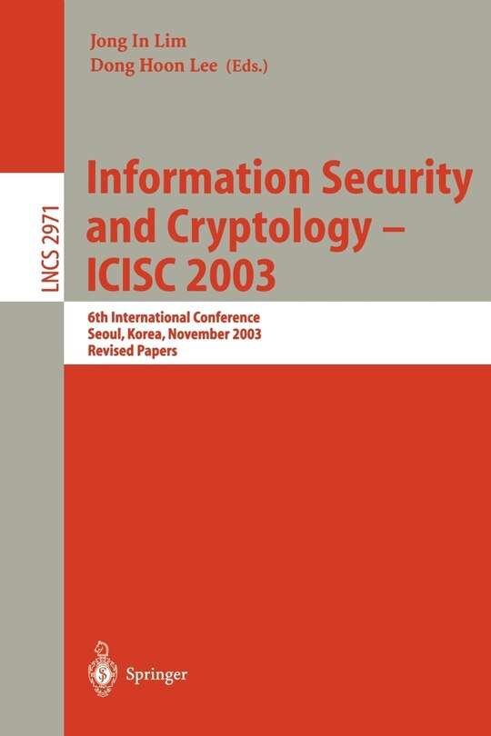 Front cover_Information Security and Cryptology - ICISC 2003