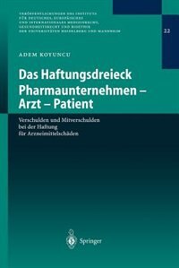Front cover_Das Haftungsdreieck Pharmaunternehmen - Arzt - Patient