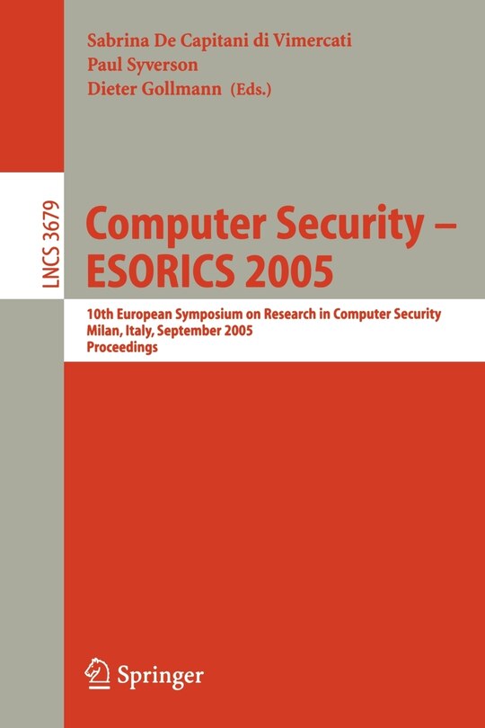 Couverture_Computer Security - ESORICS 2005