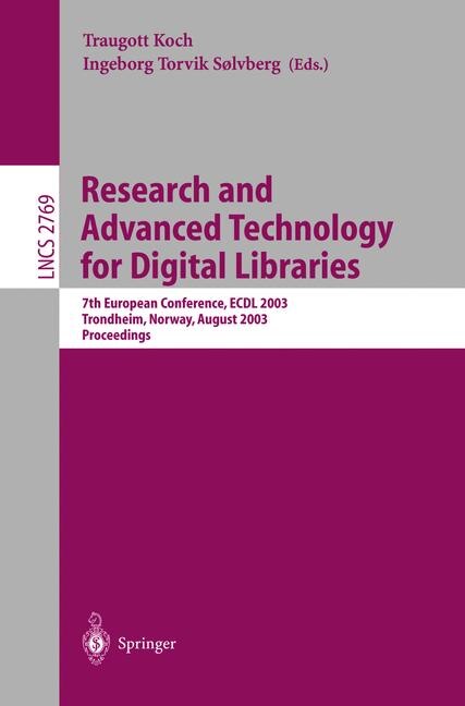 Front cover_Research and Advanced Technology for Digital Libraries