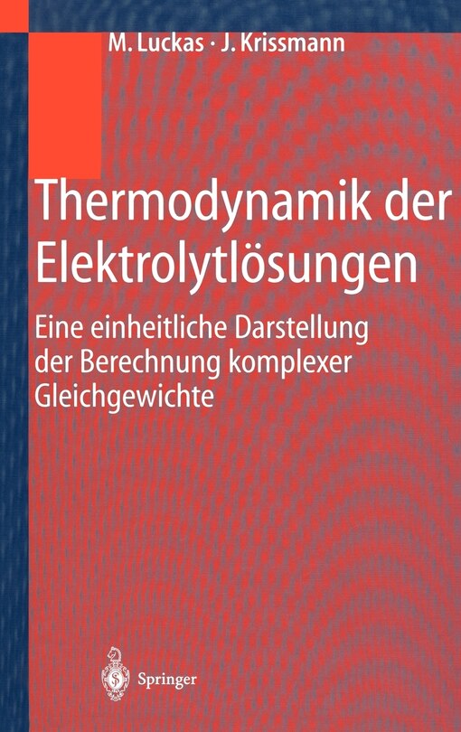 Front cover_Thermodynamik der Elektrolytlösungen
