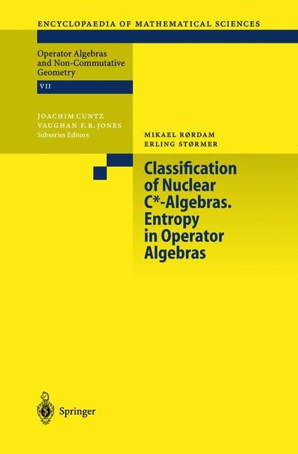 Couverture_Classification Of Nuclear C*-algebras. Entropy In Operator Algebras