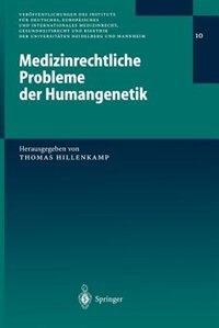 Front cover_Medizinrechtliche Probleme der Humangenetik
