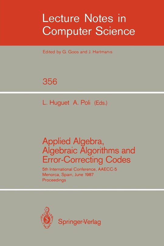 Front cover_Applied Algebra, Algebraic Algorithms and Error-Correcting Codes