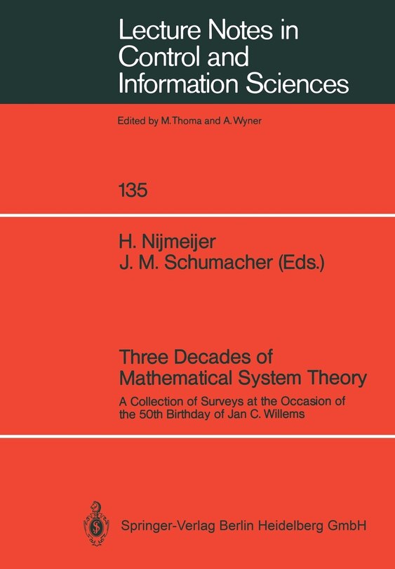Front cover_Three Decades of Mathematical System Theory