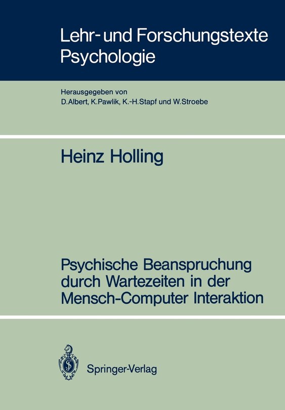 Front cover_Psychische Beanspruchung durch Wartezeiten in der Mensch-Computer Interaktion