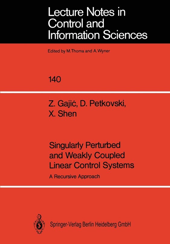Front cover_Singularly Perturbed And Weakly Coupled Linear Control Systems