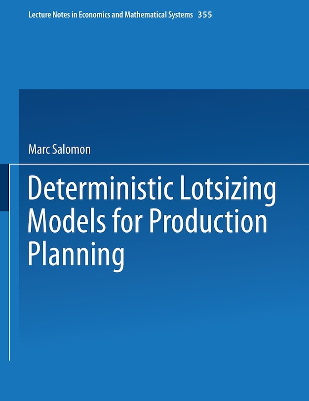 Couverture_Deterministic Lotsizing Models for Production Planning