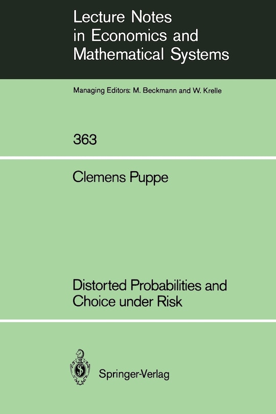 Front cover_Distorted Probabilities and Choice under Risk