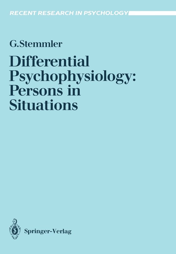 Front cover_Differential Psychophysiology: Persons in Situations