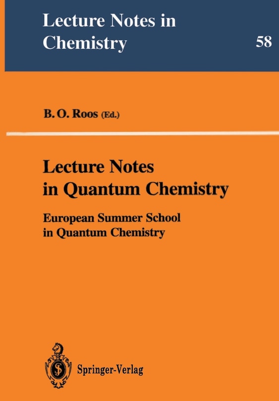 Couverture_Lecture Notes in Quantum Chemistry