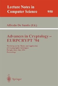 Front cover_Advances in Cryptology - Eurocrypt '94