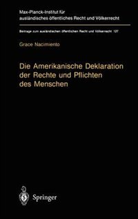 Front cover_Die Amerikanische Deklaration der Rechte und Pflichten des Menschen