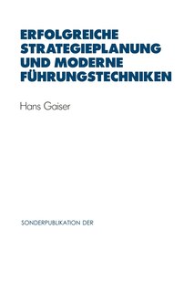Front cover_Erfolgreiche Strategieplanung Und Moderne Führungstechniken