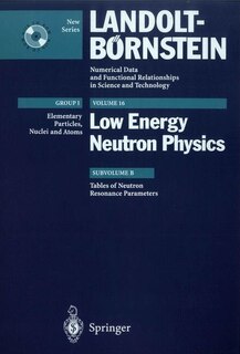 Front cover_Tables of Neutron Resonance Parameters