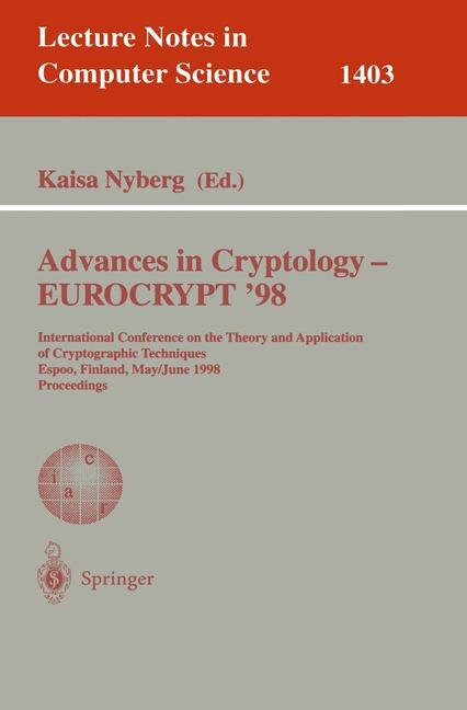 Front cover_Advances in Cryptology - EUROCRYPT '98