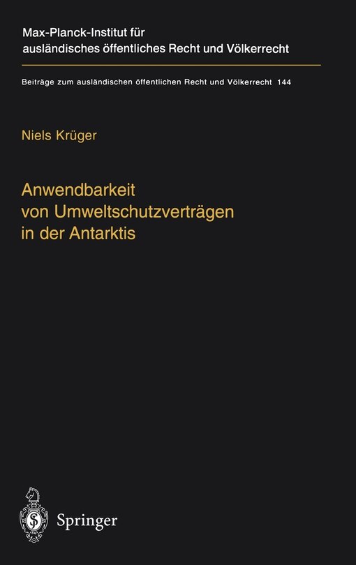 Front cover_Anwendbarkeit Von Umweltschutzverträgen In Der Antarktis
