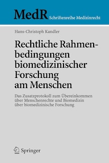 Front cover_Rechtliche Rahmenbedingungen biomedizinischer Forschung am Menschen