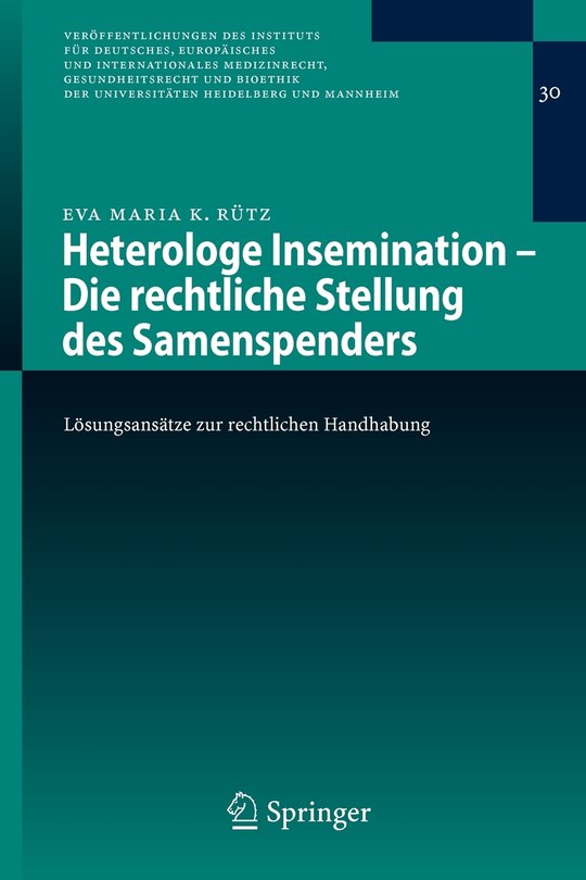 Front cover_Heterologe Insemination - Die rechtliche Stellung des Samenspenders