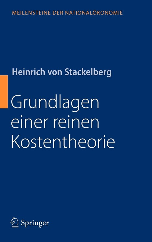 Front cover_Grundlagen einer reinen Kostentheorie