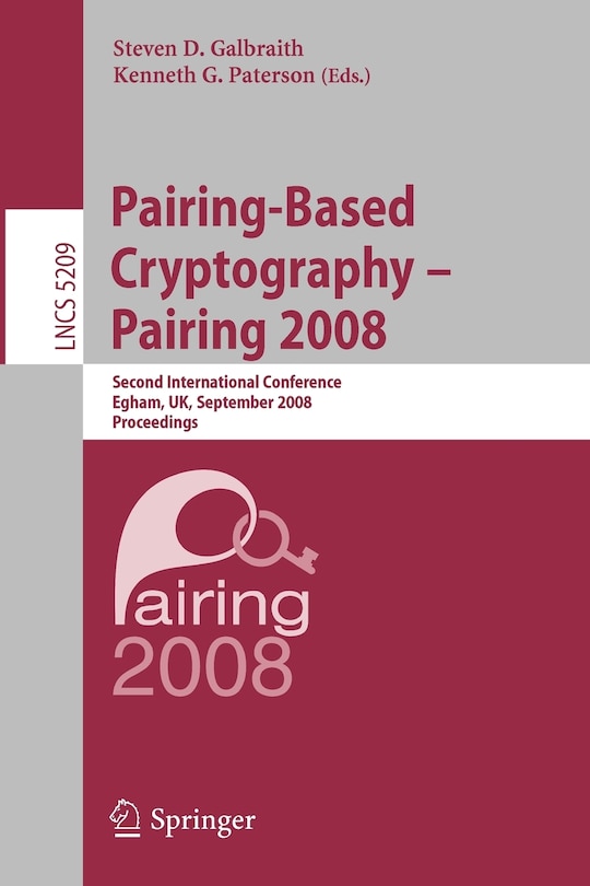 Front cover_Pairing-Based Cryptography - Pairing 2008