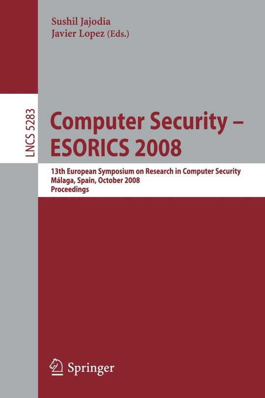 Couverture_Computer Security - ESORICS 2008