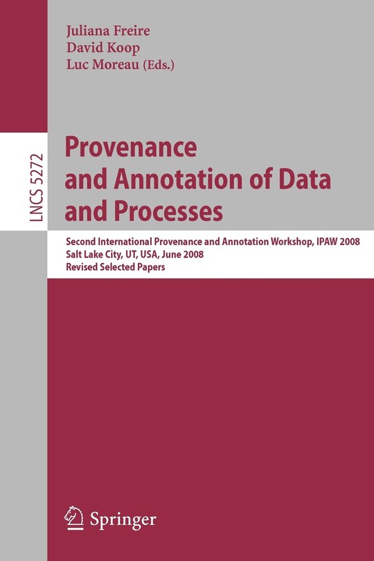 Couverture_Provenance and Annotation of Data and Processes