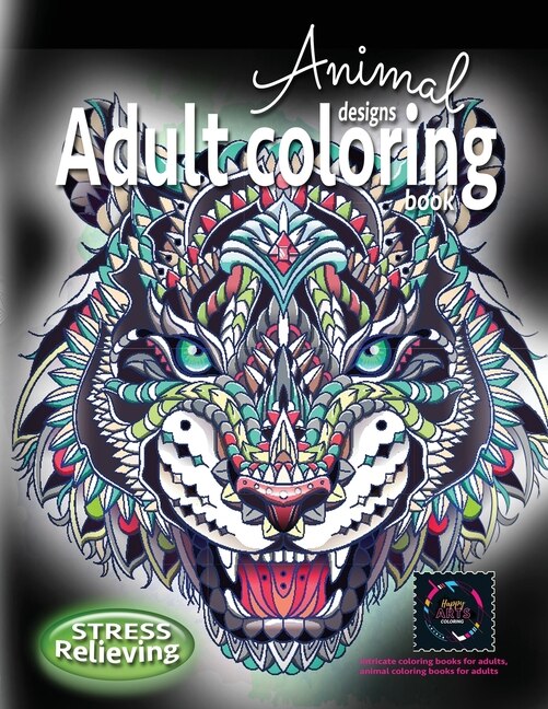 Front cover_Adult coloring book stress relieving animal designs