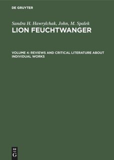 Front cover_Reviews and Critical Literature about Individual Works