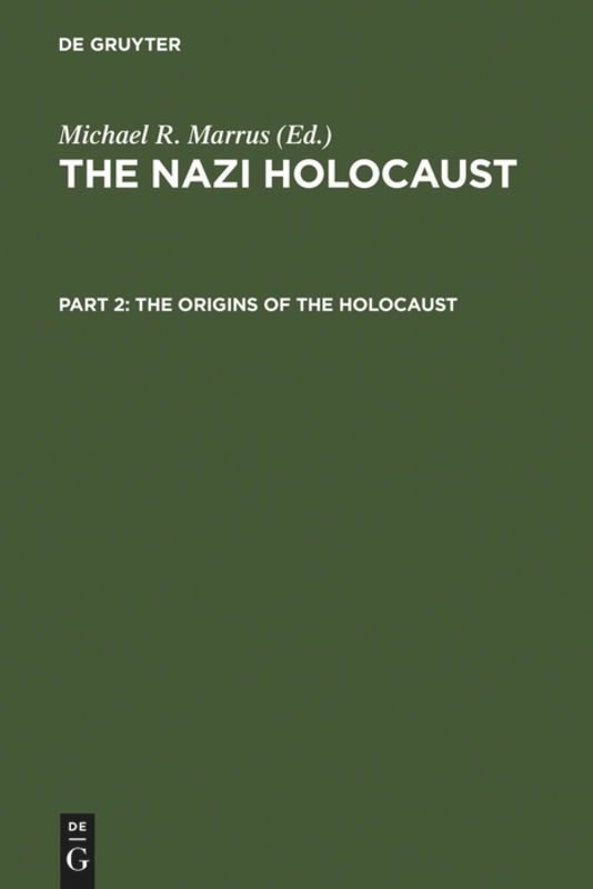 Front cover_The Origins of the Holocaust