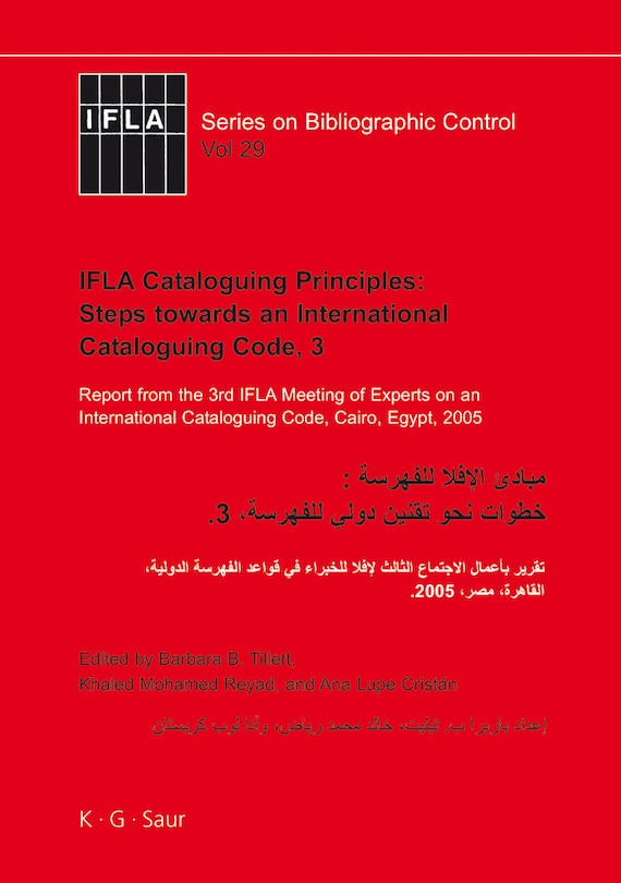 Couverture_Ifla Cataloguing Principles: Steps Towards an International Cataloguing Code, 3