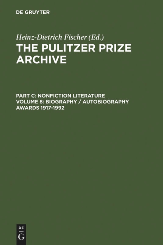 Front cover_Biography / Autobiography Awards 1917-1992