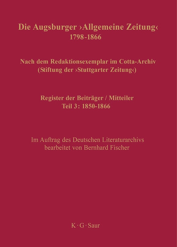 Front cover_Register der Beiträger / Mitteiler