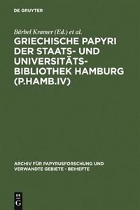 Front cover_Griechische Papyri der Staats- und Universitätsbibliothek Hamburg (P.Hamb.IV)