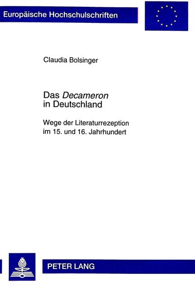 Front cover_Das Decameron In Deutschland