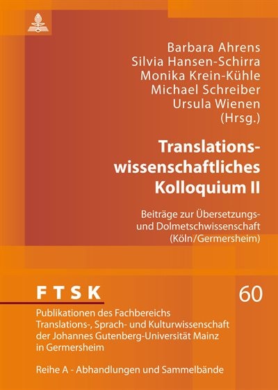 Front cover_Translationswissenschaftliches Kolloquium II