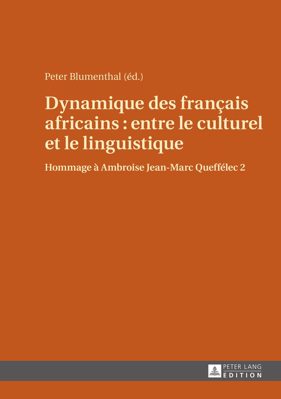 Front cover_Dynamique des franҫais africains : entre le culturel et le linguistique