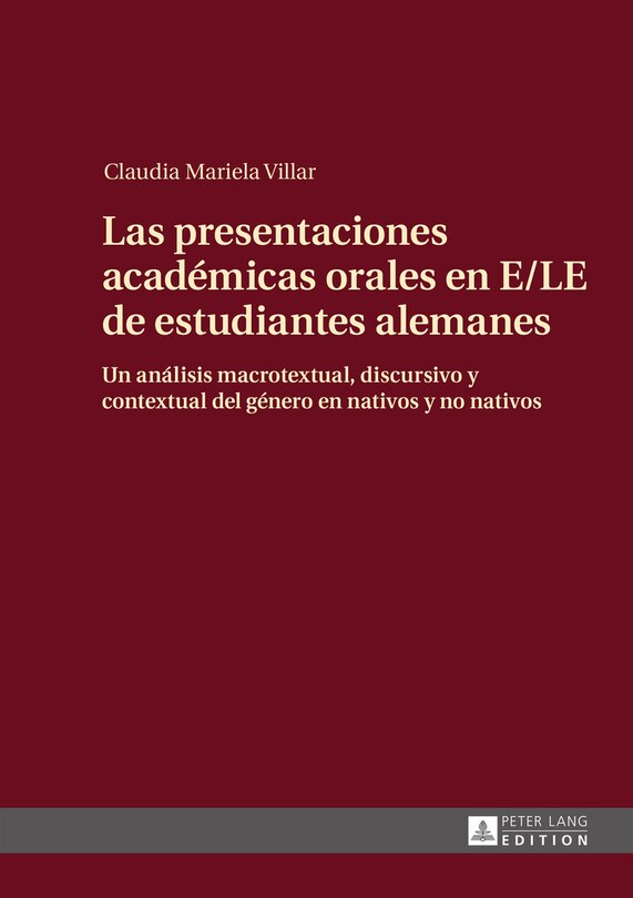 Front cover_Las presentaciones académicas orales en E/LE de estudiantes alemanes