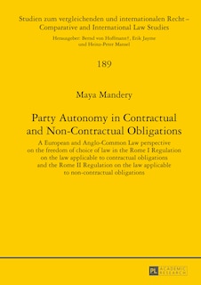 Front cover_Party Autonomy in Contractual and Non-Contractual Obligations