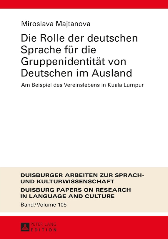 Front cover_Die Rolle der deutschen Sprache fuer die Gruppenidentitaet von Deutschen im Ausland
