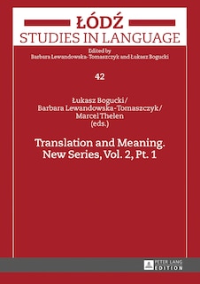 Couverture_Translation and Meaning. New Series, Vol. 2, Pt. 1