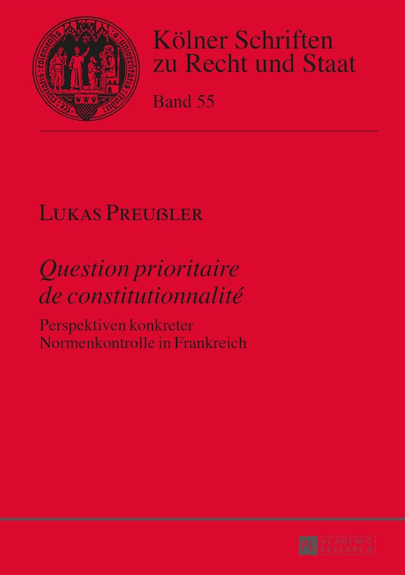 Front cover_�Question prioritaire de constitutionnalit�
