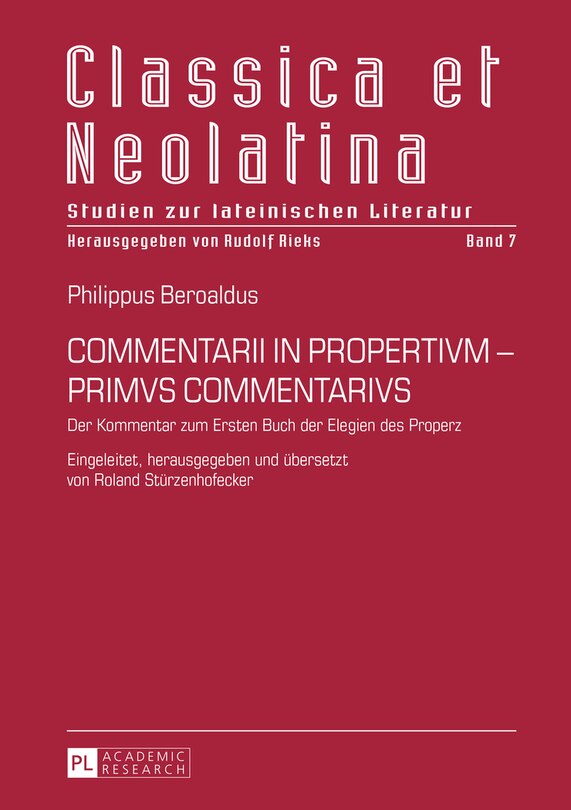 Front cover_COMMENTARII IN PROPERTIVM - PRIMVS COMMENTARIVS