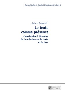 Front cover_Le texte comme pr�sence
