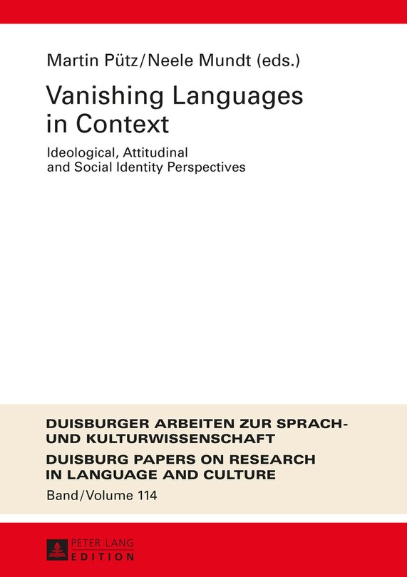 Front cover_Vanishing Languages in Context