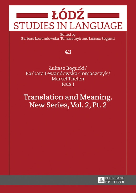 Front cover_Translation and Meaning. New Series, Vol. 2, Pt. 2