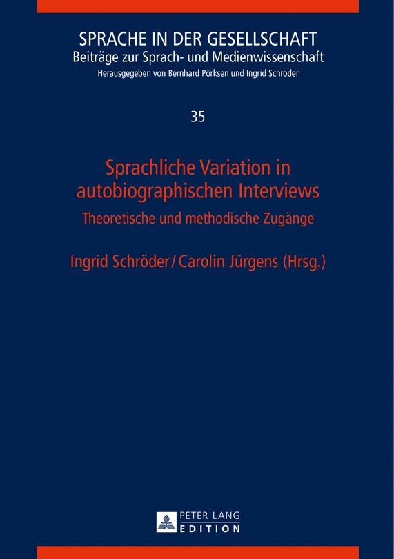 Couverture_Sprachliche Variation in autobiographischen Interviews