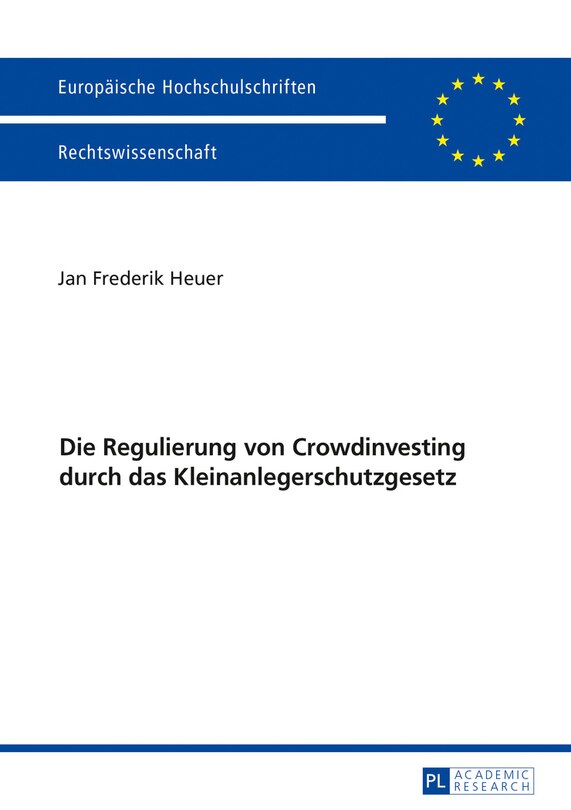 Front cover_Die Regulierung von Crowdinvesting durch das Kleinanlegerschutzgesetz