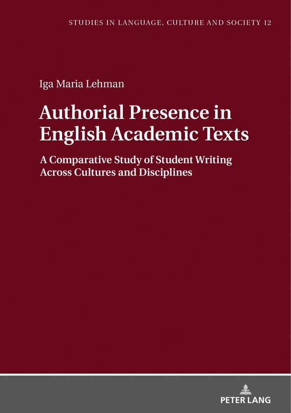 Front cover_Authorial Presence in English Academic Texts
