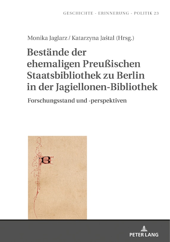 Front cover_Bestaende der ehemaligen Preußischen Staatsbibliothek zu Berlin in der Jagiellonen-Bibliothek